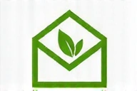 Stylized email icon with healthy leaf elements