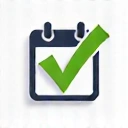 Stylized calendar icon with a checkmark, symbolizing a confirmed appointment.
