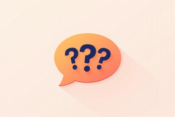 A thought bubble icon with question marks, symbolizing frequently asked questions and seeking answers.